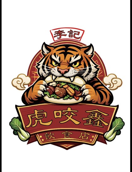 李記虎咬鑫飲食店 LOGO